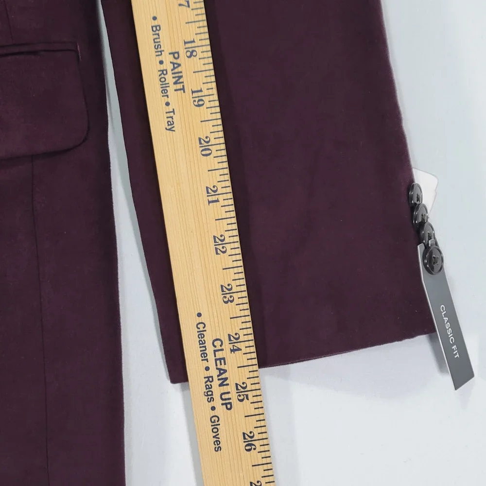 Michael Kors Men's Suede Sport Coat Blazer Two Button KENT Burgundy‎ 42R NEW